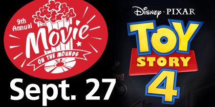 'Toy Story 4' movie on the mounds graphic. 