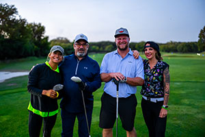 Foursome group on tee 