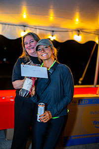 Raffle winner receiving prize 