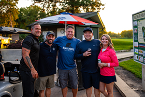 Group of golfers enjoying Happy Hour