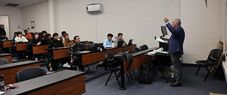 Photo of professor lecturing students