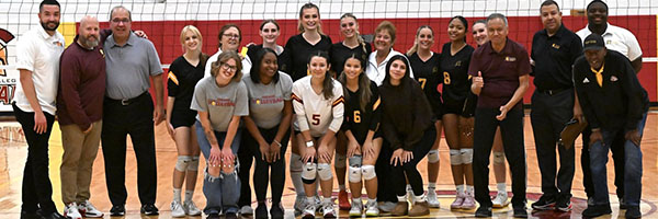 Photo of Wide Photo of Volleyball Team, Coaches and Athletic Staff